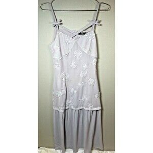 Y2K Lavender Tiered Maxi Dress Womens XS Coquette Soft Girl Ethereal Romantic